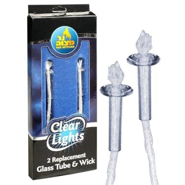 Imagem de 2 pastilhas de substituição para suporte de vela de parafina de vidro com tubos de vidro – sem bagunça, qualidade premium – da Ner Mitzvah