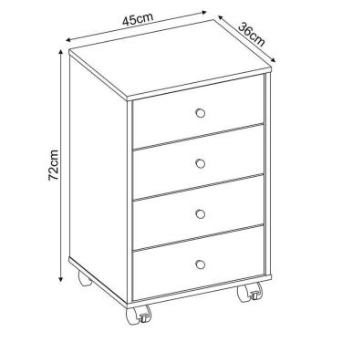 Imagem de Mesa De Cabeceira Presence 4 Gavetas Branco - Demóbile Branco