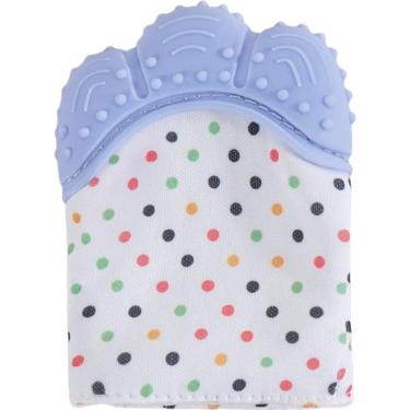 Imagem de Mordedor Luvinha Para Bebê Silicone E Poliéster Azul