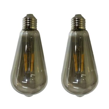 Imagem de Lampada De Led Fume Multi Filamento Retro 30w Vintage Kit 2 Uni Bivolt Iluminaçao Casa Varanda Branco Quente