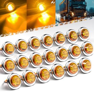 Imagem de BJZ Luzes Estroboscópicas De 3/4" + Marcadoras, Dupla Função, Âmbar, Led Lateral Para Trailer, Lanterna Traseira, Pisca-Pisca, 12V, Luz Aviso Direção À Prova D'Água Caminhão, Van, Rv, Quadriciclo, Ô