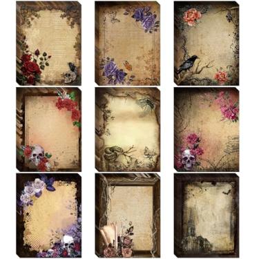 Imagem de INCOK Notas adesivas góticas - preto post it note material de escritório gótico acessórios de mesa estética vintage para fazer lista memorando retrô escola escritório suprimentos para casa estudantes