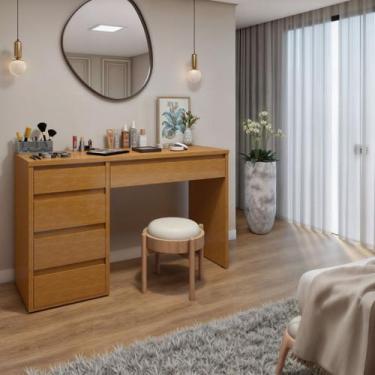 Imagem de Penteadeira 5 Gavetas 100% MDF Sem Espelho Giulia Yescasa