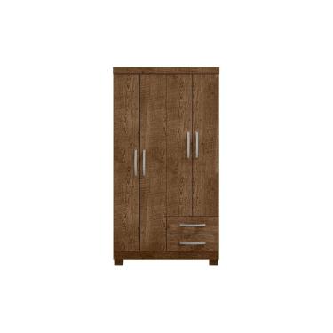 Imagem de Guarda Roupa Solteiro Belém 4 Portas e 2 Gavetas Sem Espelho Malbec EdeCasaMoveis