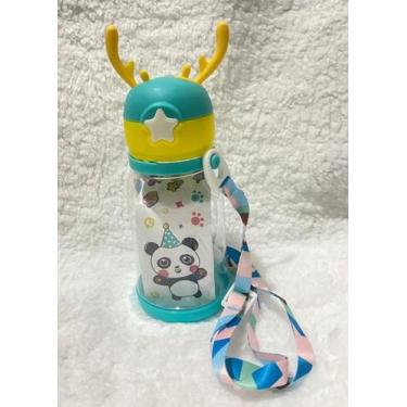 Imagem de Garrafa Infantil Bebê/Criança com Tampa, Canudo, Alça e Adesivos para 