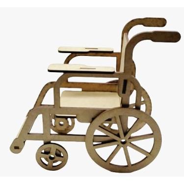 Imagem de Cadeira de Rodas em MDF Cru, 3mm de Espessura, Miniatura Decorativa