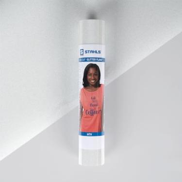 Imagem de Stahls' Vinil De Transferência Térmica Htv Com Glitter Em Flocos Cortados Cad Para Algodão, Poliéster E Misturas Triplas. Testado Laboratório Mais 50 Lavagens, Compatível Todos Os Cortadores. Fácil