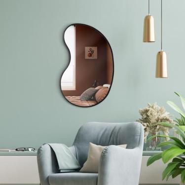 Imagem de Espelho Orgânico 70cm X 50cm Bean Moldura em material ecológico Preto 