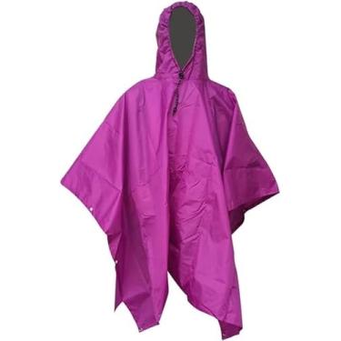 Imagem de Poncho De Chuva 3 Em 1 Guarda-sol Portátil Camping Tarp Ground Mat Capa De Chuva Capa De Chuva Poncho De Chuva à Prova D'água Ao Ar Livre Capa De Mochila Para Piquenique De Caminh, Red