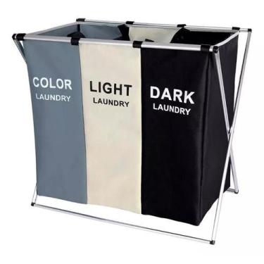 Imagem de Cesto Organizador Dobrável Para Roupas Sujas 3 Divisórias - DS