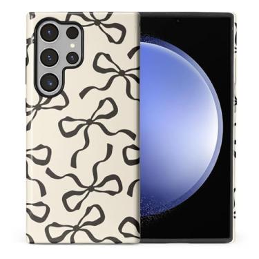 Imagem de ilikediy Capa para Samsung Galaxy S24 Ultra, HL2 Aesthetic Black Bow Hybrid 2 camadas, capa protetora de silicone com design