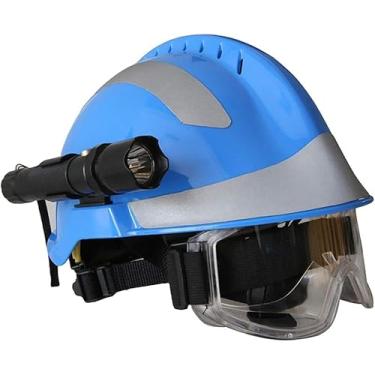 Imagem de Capacete De Resgate Ao Ar Livre, Kit De Proteção De Emergência De Capacete De Resgate De Terremoto Com óculos De Proteção E Lanterna De Brilho, Blue, One Size