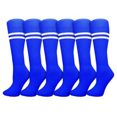 Imagem de Meias de futebol Winterlace Winterlace Kids 6 pares de azul royal