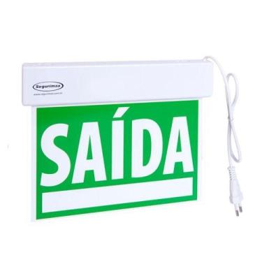 Imagem de Sinalizacao De Saida Segurimax Slim Dupla Face Verde 24x18