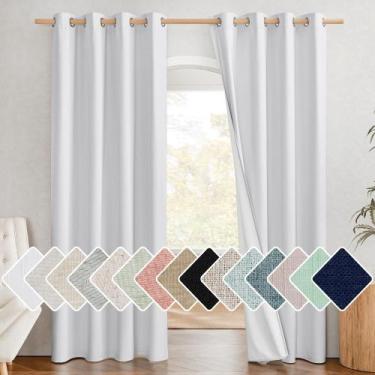 Imagem de Cortinas NICETOWN 100% Blackout Linen com forro térmico 132x213cm