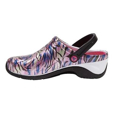 Imagem de Anywear Tamancos de amamentação Zone para mulheres e homens – Sapatos de trabalho leves antiderrapantes com amortecimento excepcional de EVA, palmilhas ventiladas, Wild Glam, 8 Women/6 Men