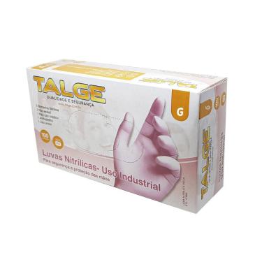 Imagem de Luva Nitrílica Rosa Talge 100 Unid Sem Pó - Grande
