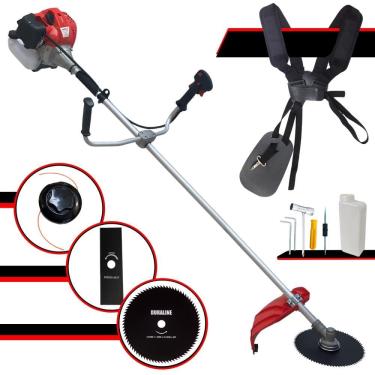 Imagem de Roçadeira Anmax CG520P TB À Gasolina de Alta Performance 52cc 2,2HP 2T 10.000rpm Com Carretel Nylon + Faca 2 Pontas + Faca Circular 80 Dentes