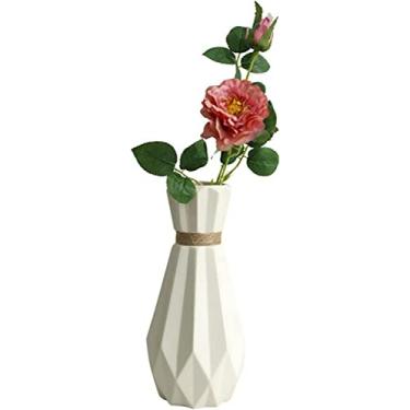 Imagem de Vaso de flores, vaso de cerâmica, decoração moderna para sala de estar, arranjo de flores, criativo, água, castanha, porcelana, vasos decorativos com simulação de peônia, decoração de mesa (C)