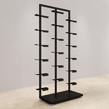 Imagem de CUTPOIY Rack de exibição de sapatos para loja de roupas comerciais, prateleira de exibição de sapatos de boutique de varejo moderna, prateleira de tênis de metal, organizador de sapatos moderno e