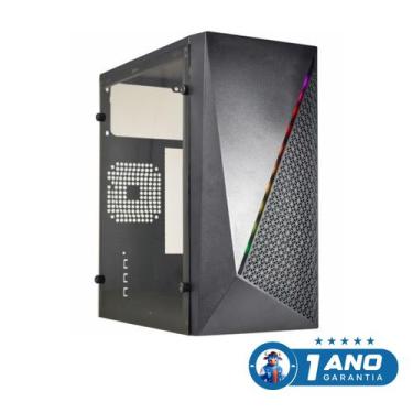 Imagem de Gabinete gamer micro cg15nx preto s/fonte painel c/led fita - K-MEX