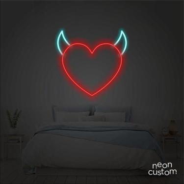 Imagem de Neon Led Coraçao Bandido - Neon Custom, Multicolor, 65x60