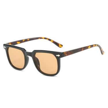 Imagem de Óculos de Sol Masculino Rivets com Lentes Gradientes UV400 e Design Punk Leopardo para Esportes ao Ar Livre, Corrida e Ciclismo, Cor Preto Champagne