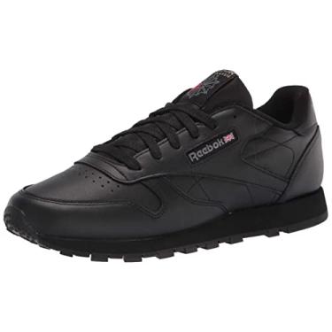 Imagem de Reebok Tênis feminino de couro clássico, Transparente, preto, 12