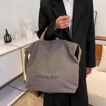 Imagem de Bolsa feminina de lona - tiracolo e transversal multifuncional, alça ajustável, fecho de zíper, uso diário versátil