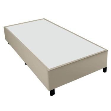 Imagem de Base Cama Box 96x203x38cm Bege Suede Veludo Prince Bege