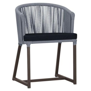 Imagem de Cadeira De Jantar Noronha Alumínio Marrom E12 Trama  Prata