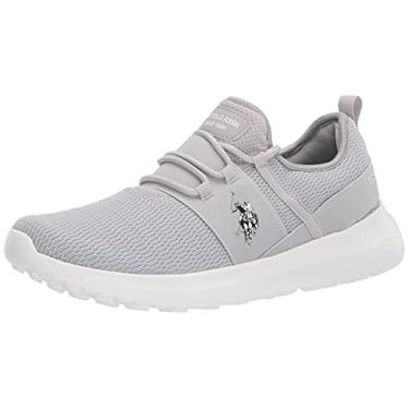 Imagem de U.S. Polo Assn. Tênis masculino atlético, casual, de renda, para caminhada, tênis da moda, esporte/corrida/academia, Cinza/branco, 11