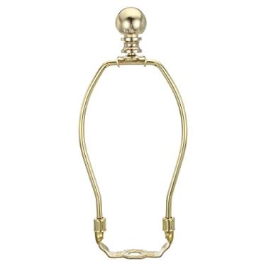 Imagem de Kit de harpa para lâmpada de 16,5 cm com finial, 1 conjunto de suporte destacável para abajur, acessórios de iluminação DIY para candeeiros de mesa, luminárias de chão, tom dourado