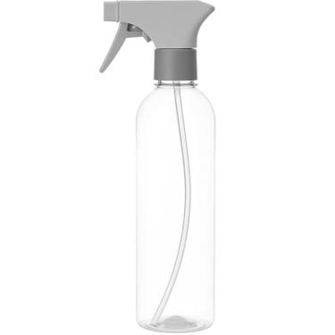Imagem de Borrifador de Plástico com Spray, Garrafa Transparente com Gatilho Cinza, 500ml, para Limpeza e Jardinagem