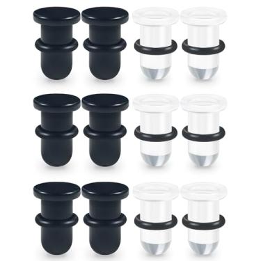 Imagem de Kridzisw 14G-00G Kit de alongamento de alargadores de orelha de acrílico com anéis de borracha, calibres de acrílico liso para orelhas, brincos, expansor, esticador para mulheres e homens, Silicone