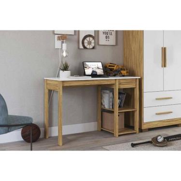 Imagem de Escrivaninha P- Escritório 7994 Branco-amendoa - Peroba