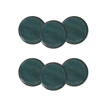 Imagem de Conjunto de Pratos Rasos Porto Brasil Bio Oceano Azul 27,5cm - 6 Peças