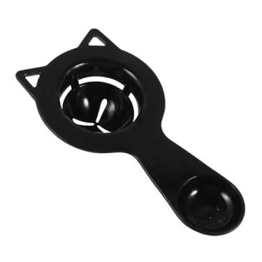 Imagem de 1 peça separador de clara de ovo e gema fofo design de orelha de gato preto polipropileno durável para cozinha doméstica, ao ar livre, trailer e uso de barco, preto