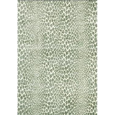 Imagem de WARM HAVEN Tapete de guepardo para quarto, 20 x 25 cm, estampa de leopardo, tapete de animal para sala de estar, verde