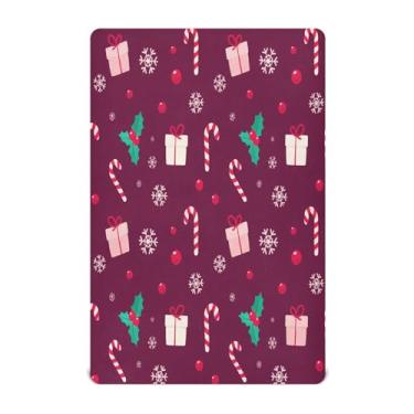 Imagem de Qilmy Lençóis de berço festivos de Natal, de microfibra macia, respirável, elástico, para meninos e meninas, miniberço, 99 cm x 68,5 cm, capa de colchão infantil portátil
