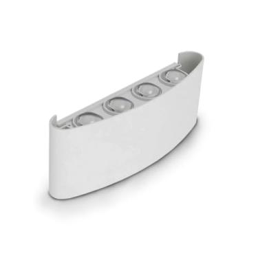 Imagem de Kit 1/2/3 Luminárias Arandela Meia Lua - 6/8 LEDs Bivolt, Luminária de Parede Externa e Interna, Cores Branco/Preto, Decorativa e Resistente (1 Branco,8 Leds)