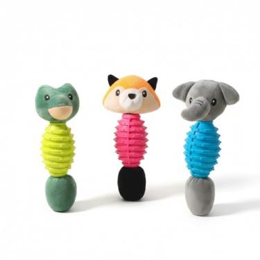 Imagem de Brinquedo Pelucia Com Borracha Mordedor Para Pet Cachorro Gato Com Apito Rosa