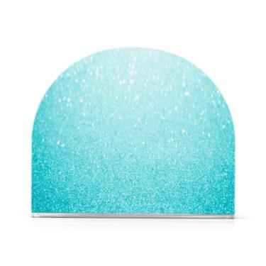 Imagem de Suporte de guardanapo brilhante azul claro para mesa, conjunto de 2, suporte de papel higiênico acrílico, porta-guardanapos de jantar