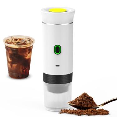 Imagem de Máquina de café portátil para carro, casa, viagem, 3 em 1, cafeteira elétrica sem fio, funciona com cápsula e café moído, 15 bar, mini cafeteira fria e aquecimento com copo de 150 ml