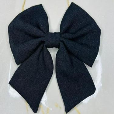 Imagem de Laço de Cabelo Feminino com Bico de Pato Adulto Acessório de Moda em para Penteados (PRETO LAÇO,INFANTIL)