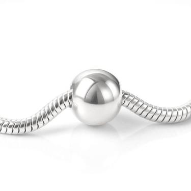Imagem de Berloque Separador Pingente Pulseira Bolinha Prata Original - Lojas La