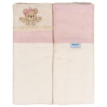 Imagem de Manta Flanelada Lisa com Vira Bordada para Bebê 79cm x 80cm - BABY JOY
