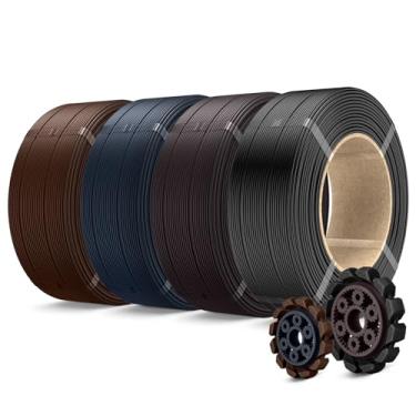 Imagem de SUNLU Refil de filamento de impressora 3D 4KG PLA+2.0, pacote de filamentos PLA+ mais forte, sem carretel, refil de filamento 3D de 1,75 mm, compatível com impressoras 3D Bambu Lab, 1 KG/rolo, preto +