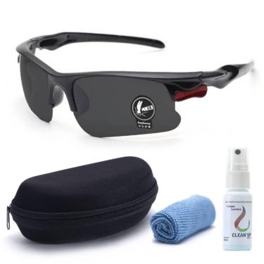 Imagem de Oculos de Sol Masculino Feminino Esportivo Bike Ciclismo Com Estojo + Kit Limpeza Flanela e Spray-Unissex