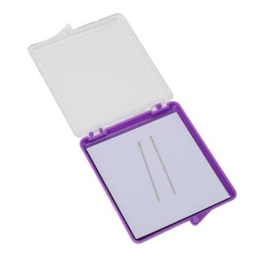 Imagem de Estojo magnético para agulhas de costura, capa transparente, organizador de pinos de tricô, caixa de armazenamento de plástico com 2 agulhas para entusiastas de artesanato de (Roxa)